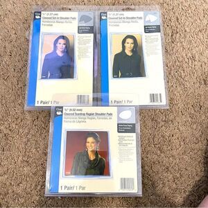 Vintage 80s Dritz 3 pairs assorted covered shoulder pads ladies New old stock